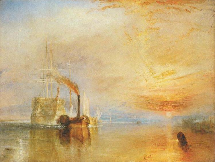 Joseph Mallord William Turner The Fighting Temeraire tugged to her last Berth to be broken up China oil painting art